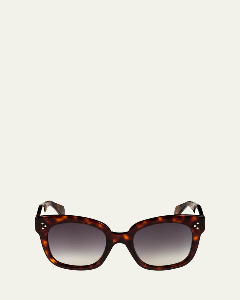 Square Polarized Acetate Sunglasses, Blue Pattern